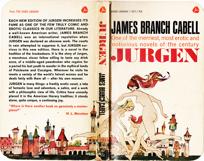 Avon paperback cover of Jurgen with naked women frolicking