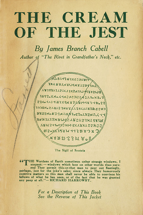 Cream of the Jest: A Comedy of Evasions. The Sigil of Scotia circle shown dust jacket 1917