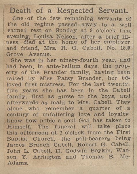 Newspaper clipping. Obituary. Feb 9 1904