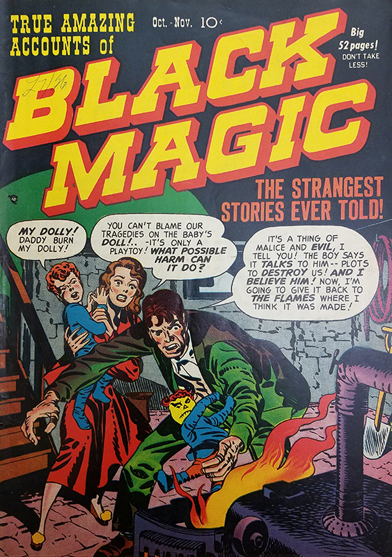 Horror comic book cover Black Magic v1 n1