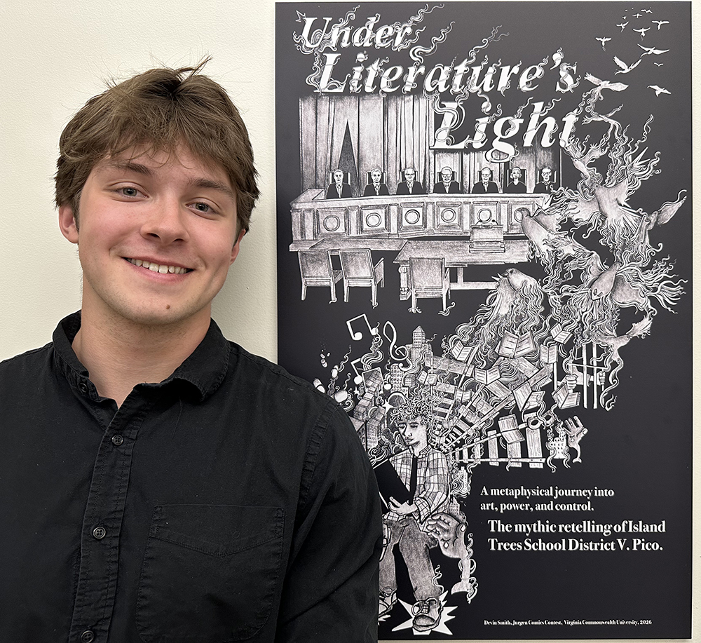 Devin Smith with artwork