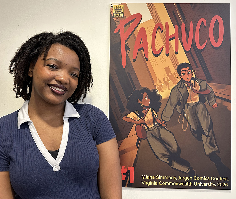 Jana Simmons with her artwork