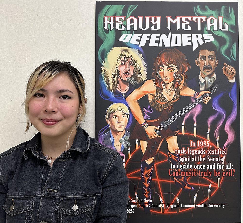 Sophie Nave with her artwork